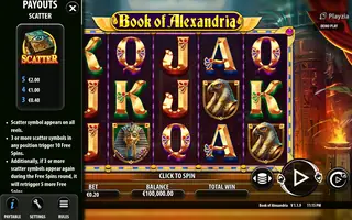 Book of Alexandria – Paytable