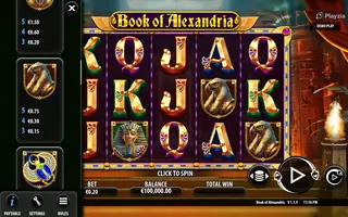 Book of Alexandria – Paytable