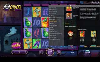 Nunchucks – Paytable