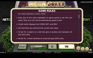 Mega Joker – Game rules