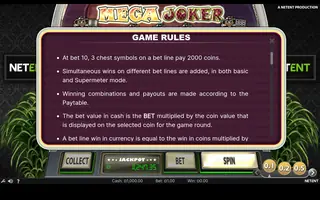 Mega Joker – Game rules