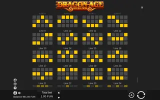 Dragon Age Hold & Win (Dragon Age) – Paytable
