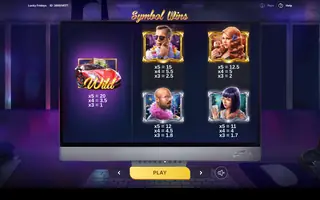 Lucky Fridays – Paytable