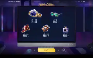 Lucky Fridays – Paytable