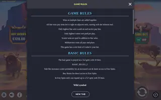 Book of Buffalo – Game rules