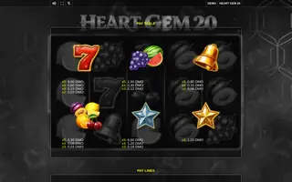 Heart Gem 20 – Paytable
