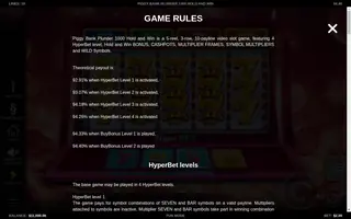 Piggy Bank Plunder 1000 Hold and Win – Game rules