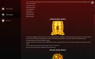Cash Barrels – Paytable