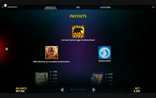 Roar Of The Bear Megaways – Paytable
