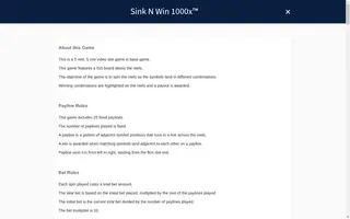 Sink n’ Win 1000x – Game rules
