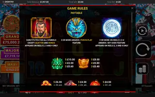 Sky Dragon – Paytable
