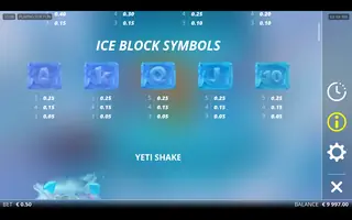 Ice Ice Yeti – Paytable