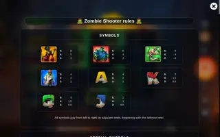 Zombie Shooter – Paytable