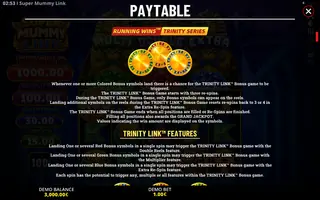 Super Mummy Link – Paytable