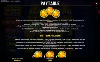 Super Mummy Link – Paytable
