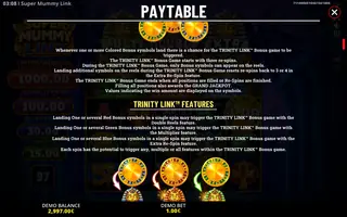 Super Mummy Link – Paytable