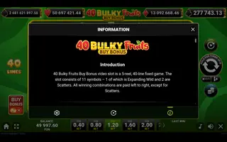 40 Bulky Fruits Buy Bonus – Game rules