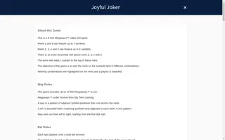 Joyful Joker MEGAWAYS – Game rules