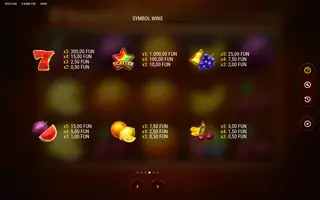 X Bomb Fire – Paytable