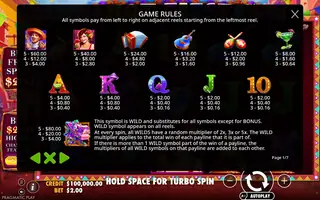 Hot Fiesta – Paytable