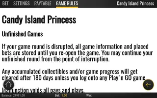Candy Island Princess – Game rules
