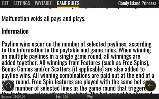 Candy Island Princess – Game rules