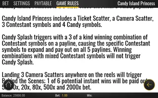 Candy Island Princess – Game rules