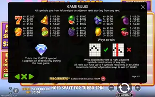 Extra Juicy Megaways – Paytable
