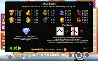 Extra Juicy Megaways – Paytable