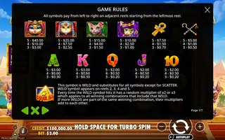 Cleocatra – Paytable