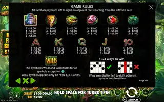 Gorilla Mayhem – Paytable