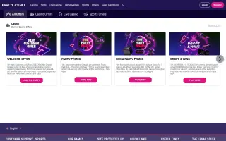 Party Casino – Promotions page