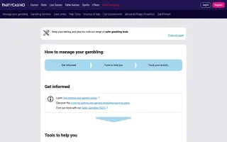 Party Casino – Safer gambling tools