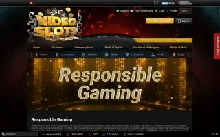 Videoslots – Safer gambling tools