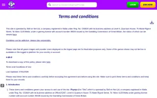 PlayOJO Casino – Terms and conditions