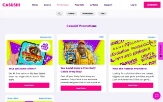 Casushi Casino – Promotions page