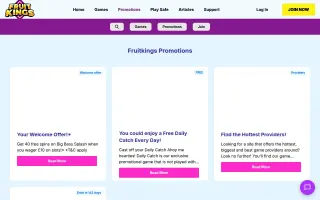 Fruit Kings Casino – Promotions page