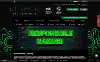 Mr Vegas – Safer gambling tools