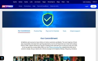 Betfred – Safer gambling tools