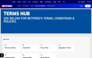Betfred – Terms and conditions