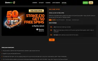 QuinnBet Casino – Offer terms