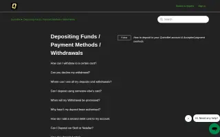QuinnBet Casino – Payments page