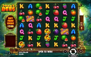 Sticky Bees – Feature in play