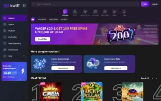 Kwiff – Home page