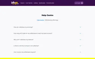 LottoGo Casino – Payments page