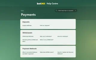 Bet365 Casino – Payments page