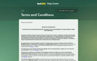 Bet365 Casino – Terms and conditions