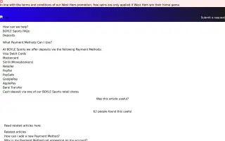 Boyle Casino – Payments page