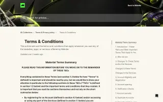 Midnite – Terms and conditions