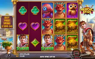 Heroic Spins – Feature in play
